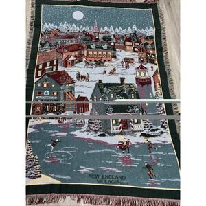 New England Village Tapestry Blanket 44x64